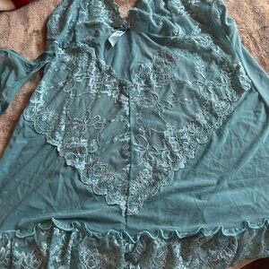 Elegant Lace Teal Women's Top